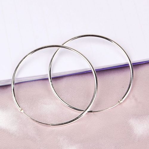 925 sterling silver large earrings women's hoop earrings Japanese and Korean simple temperament earrings
