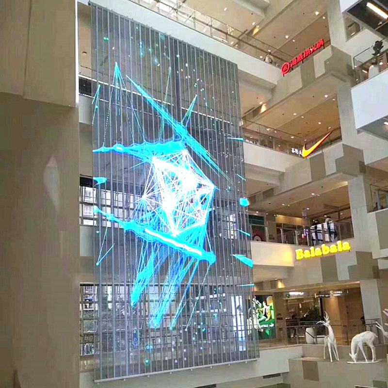 LED full-color transparent display screen indoor transparent screen shopping mall glass window advertising screen outdoor waterproof grille screen