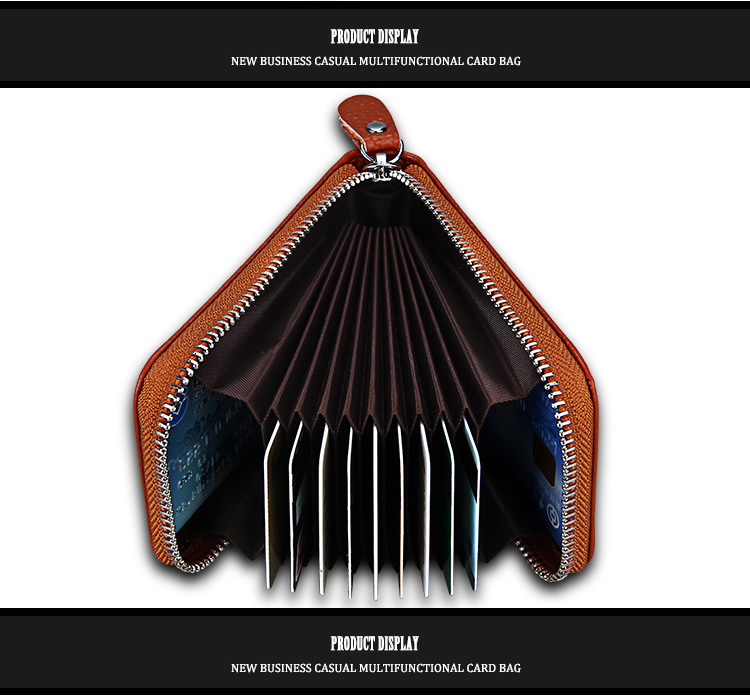 60g Weight Zipper Closure Type Business Occasion Genuine leather Material Solid Color Pattern Unisex Gender Coffee, Royal Blue, Orange, Dark Blue, Pink, Purple, Red, Green, Yellow, Black Color Unisex Solid Color Genuine Leather Coffee Royal Blue Orange Zipper Card Holders 1