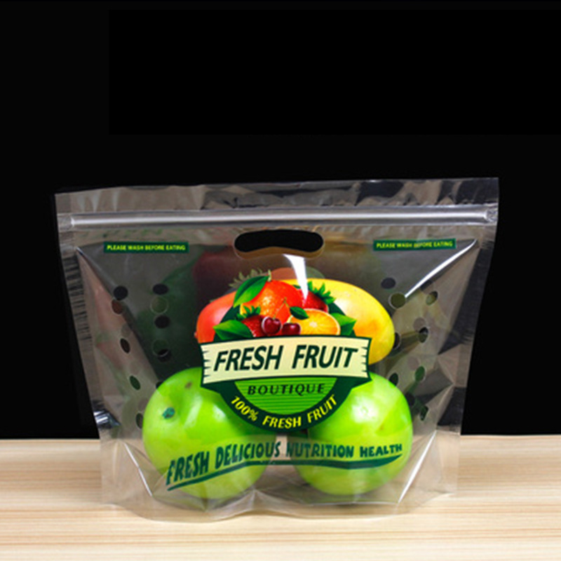 一次性水果保鲜袋自封袋手提袋水果袋蔬菜葡萄红提透明塑料包装袋