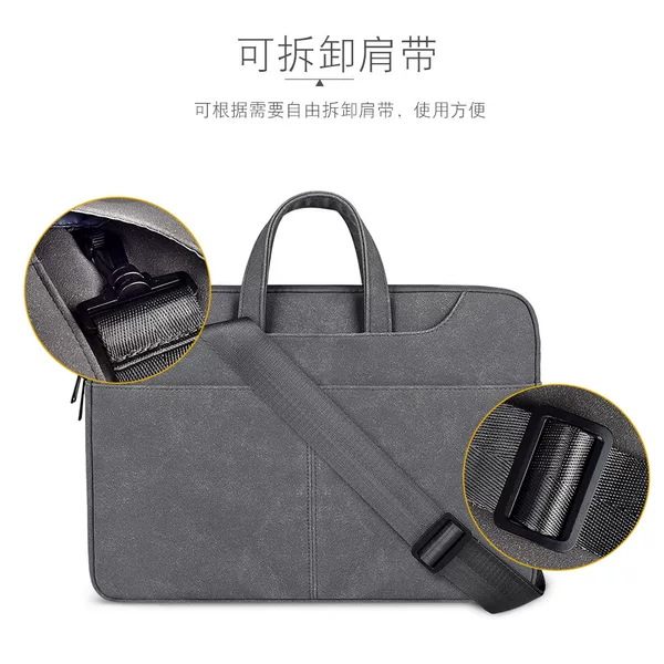 Factory Direct Laptop Bag Frosted PU Notebook Liner Bag Hidden Portable Waterproof Shoulder Bag