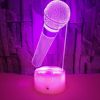 Colorful microphone, LED creative table lamp, 3D, remote control, Birthday gift