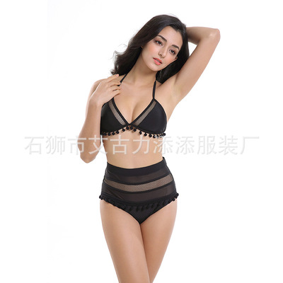 跨境专供2019爆款比基尼欧美性感高腰分体泳衣热销泳装厂家直销