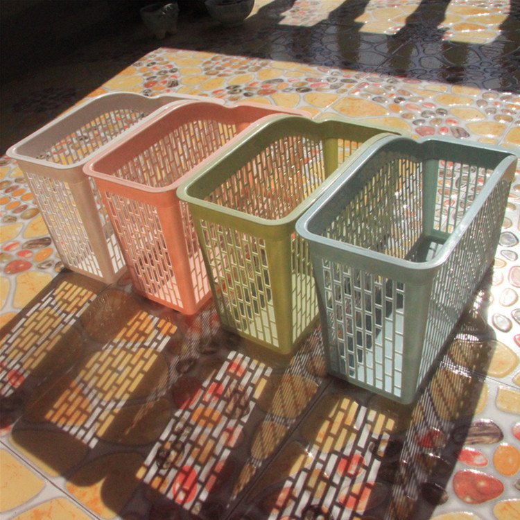 Cesta de almacenamiento rectangular de plástico Cesta de almacenamiento de escritorio Cesta de almacenamiento de cocina Cesta de almacenamiento de baño Cesta de almacenamiento de marco