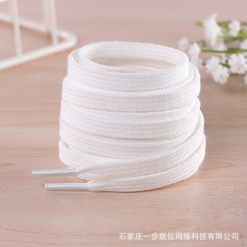 Dây giày cotton phẳng màu be và đen phù hợp với giày thể thao giày vải giày bóng rổ nhà máy bán buôn hai lớp có thể được tùy chỉnh