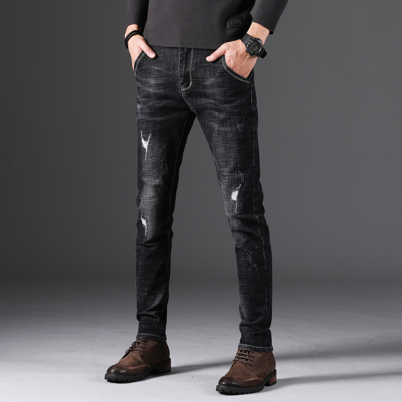 Korean Edition men's wear Elastic force Men's Jeans black leisure time Self cultivation Jeans new pattern Straight Jeans men's wear