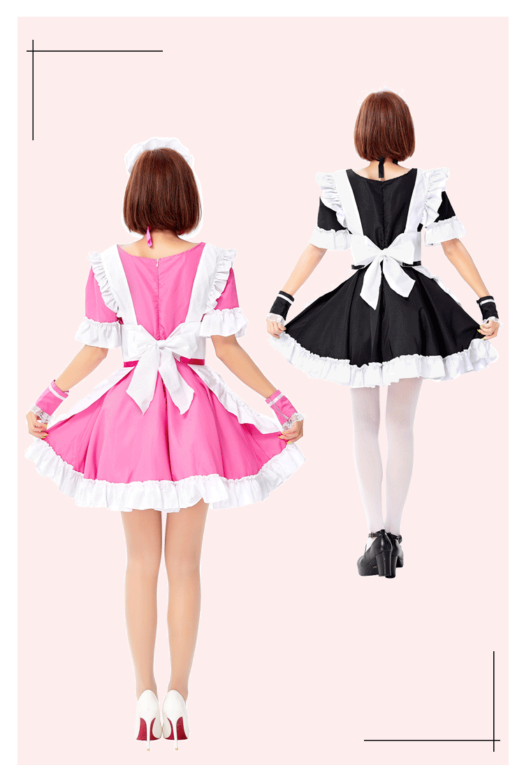 Maid Maid Costume Two-color Export Japanese New Cosplay Black And White Restaurant Uniform Chef Princess Dress Dress display picture 6