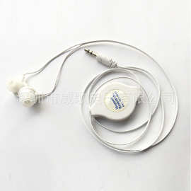 来图生产长线1米伸缩耳机双拉收缩入耳式耳机可做滴胶LOGO丝印