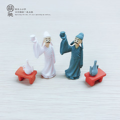 仿真PVC人物公仔汽車擺件DIY多肉微景觀擺件蛋糕裝飾喝酒李白