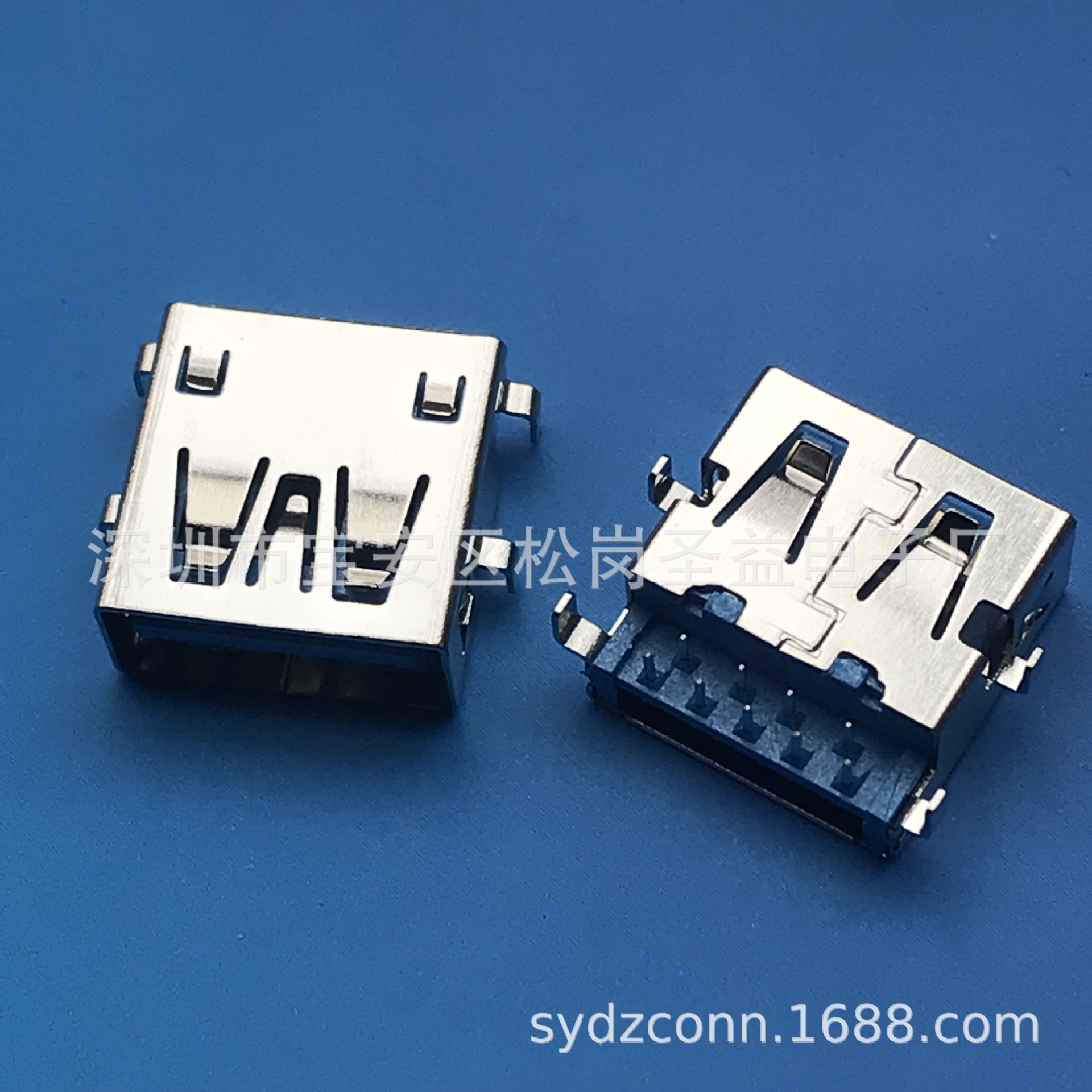 USB A母3.0母座9Pin 短体L=10/11.1mm立式180度dip直插黑色胶芯-阿里巴巴