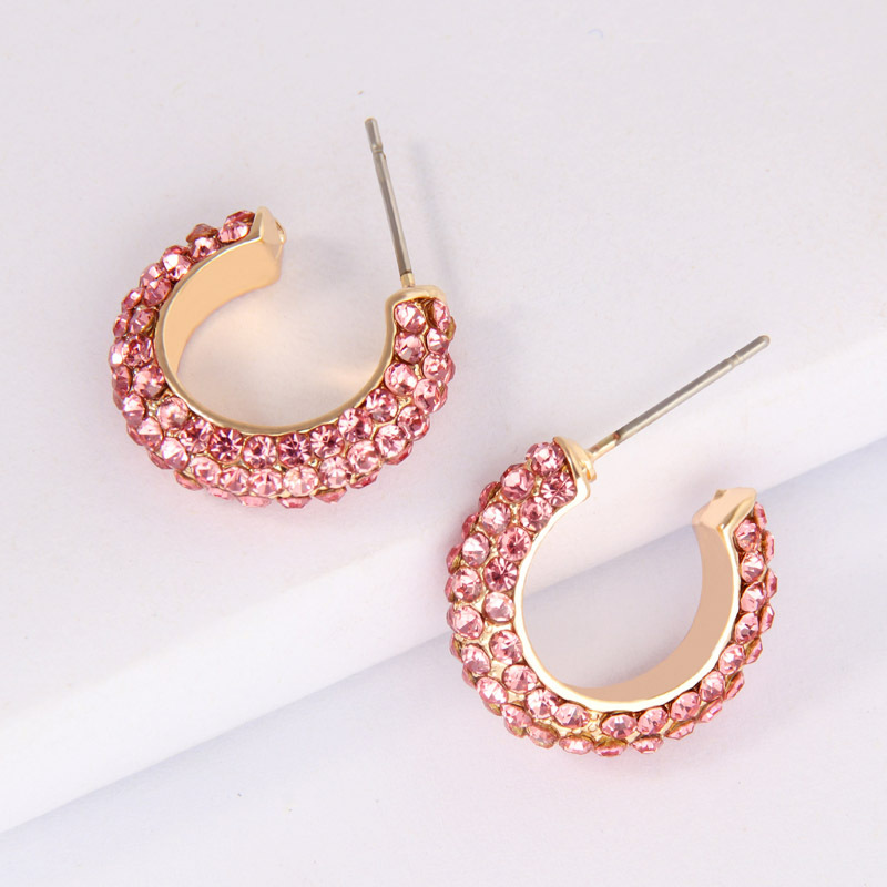 Fashion C Shape Plating Alloy Artificial Gemstones Earrings Ear Studs display picture 4