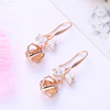 Long earrings, universal crystal with tassels, simple and elegant design, silver 925 sample