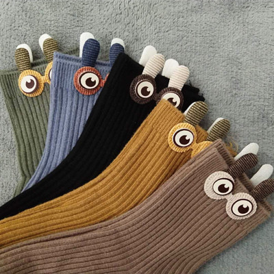Big eyes three-dimensional Medium hose lovely Funny the republic of korea ulzzang Cotton socks ins solar system Versatile