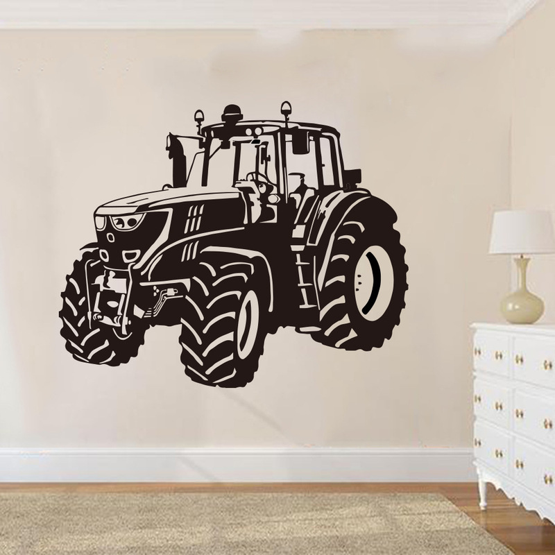 Tractor Pattern Creative Boy Bedroom Decorative Wall Sticker Customizable Size