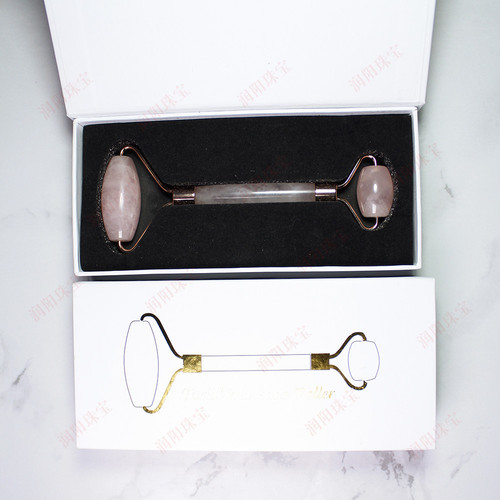 Runyangshi Donghai Natural Rose Crystal Xiu Jade Roller Massager Face Slimming Orbital Facial Beauty Jade Stick