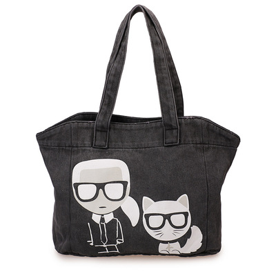 歐版女士包包洗水印花定制手提牛仔環保袋廠價直銷牛仔袋專業制造