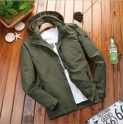 Spring and Autumn Men's Outdoor Mountaineering Jacket Quick-drying Large Size Middle-aged Loose Thin Waterproof Jacket Trendy 1261