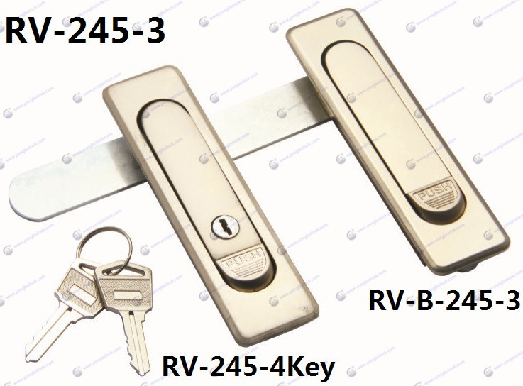 RV-245-4Key/RV-B-245-4按压弹跳式平面锁把手MS734-1A技辉