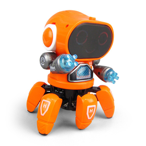 The same toy electric cartoon six-clawed fish robot dancing music lights children wholesale street stall hot sale