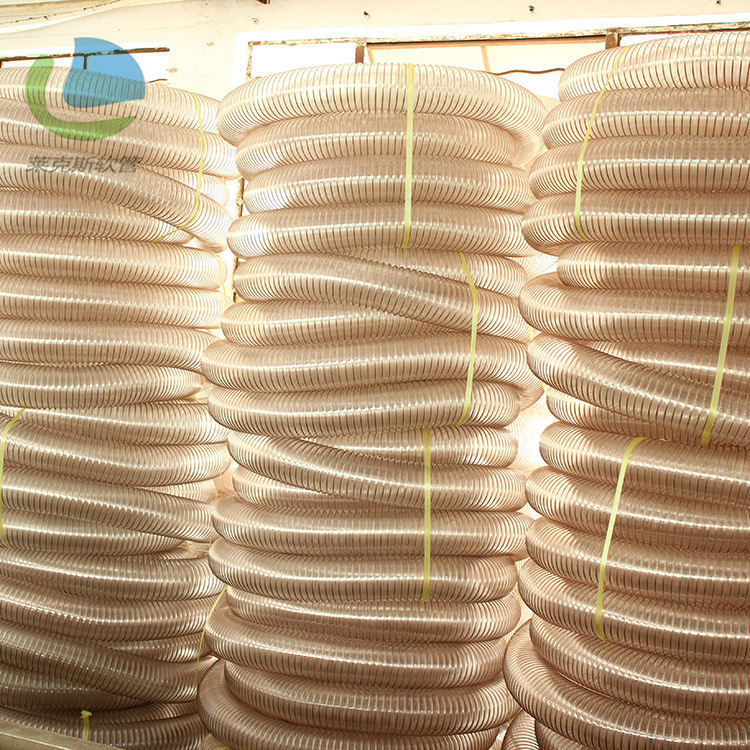 批发PU镀铜钢丝软管 扫地车吸尘软管 木工吸尘软管 雕刻机吸尘管