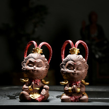 孙悟空摆件创意齐天大圣茶宠精品紫砂斗战胜佛功夫茶具家居小祈福