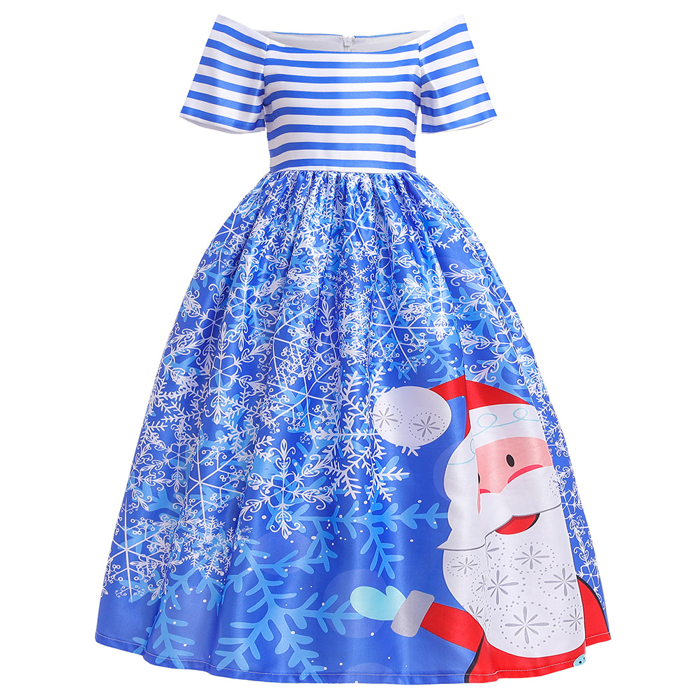 Cartoon children's dress, Christmas long skirt, suit, with snowflakes, princess style 2