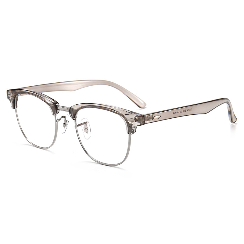 Las gafas de marco negro liso enmarcan las gafas lisas de los hombres gafas de miopía de medio Marco de las mujeres pueden equiparse con lentes gafas de cara grande marco ojos celebridad en línea