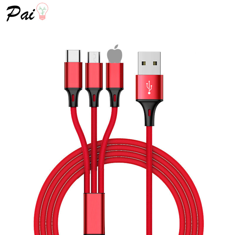 One-to-three data cable 2A fast charge s...