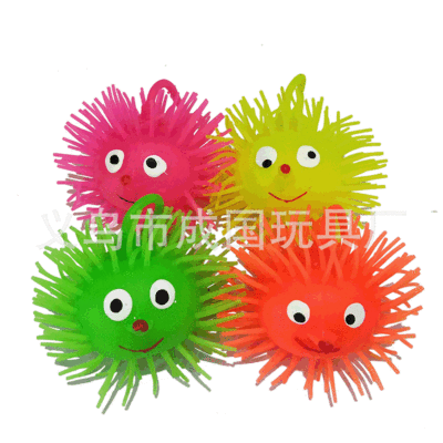 厂家供应 3号笑脸闪光毛毛球tpr材质地摊广场地推小学|ms
