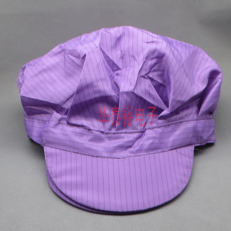 紫色防静电防尘大帽子无尘帽食品车间工作帽劳保厨师男女士帽子