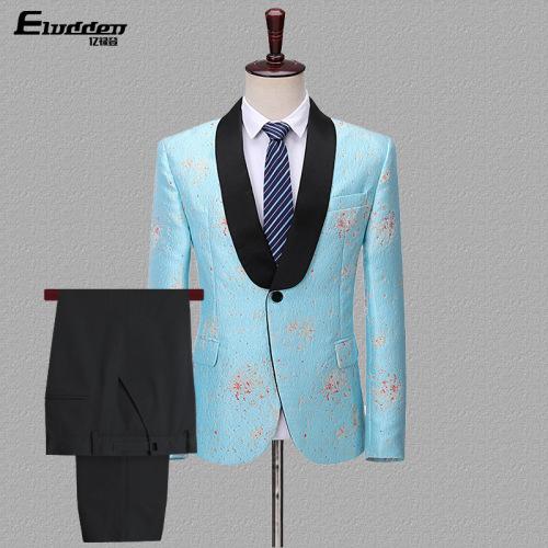 men's  jazz dance bridegrooms groomsmen host singer printed blazers coats for male night club bar singer costumes to suit the groom dress suit