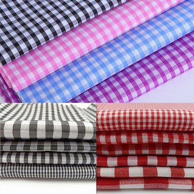 现货库存全涤色织格子布包边布 牙子布 装饰布 里布|ru