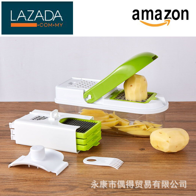 2019 new pattern kitchen household multi-function Vegetable Artifact Cross border Europe Selling Slicer Salad machine
