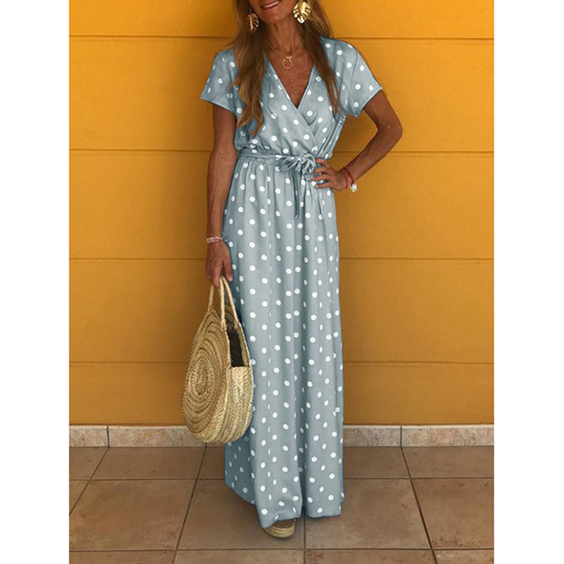 sexy V-neck polka-dot long dress  NSKX47351