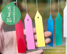 厂家直销 10X2  一字标签方头带洞植物标签花卉园艺标签 插地标签