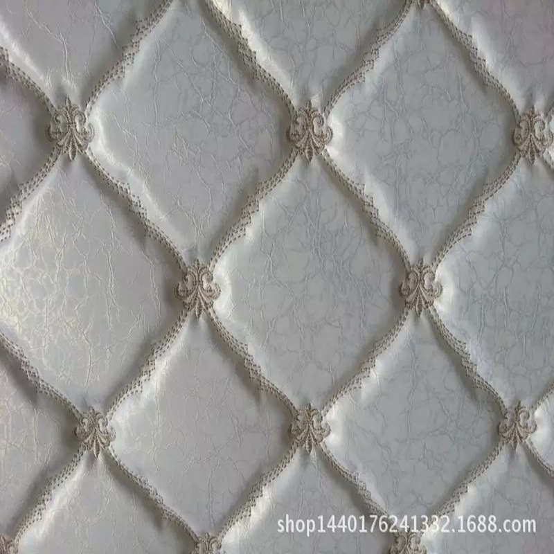 2020义乌厂家现货直销PU绣花软包革家装移门革包装革箱包家具皮革