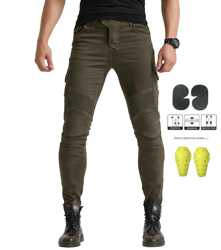 En stock suministro nueva motocicleta pantalones vaqueros de carreras con equipo de protección resistente a la caída montar pantalones de motocicleta montar a caballo