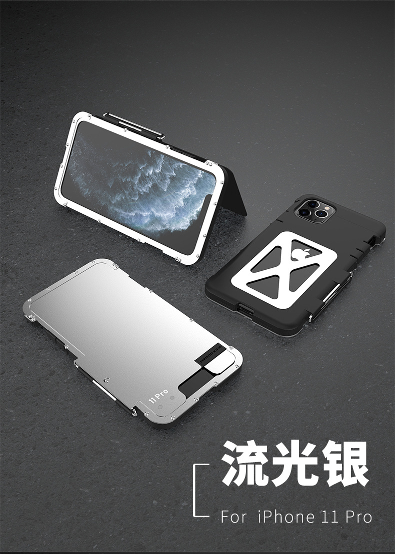 Armor King Iron Man Luxury Shockproof Stainless Steel 360° Rotating Metal Flip Case Cover for Apple iPhone 11 Pro Max & iPhone 11 Pro & iPhone 11