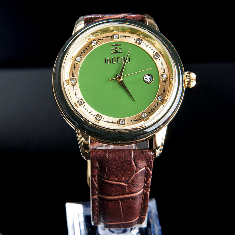 经典时尚腕表情侣对款男女厂价直供石英机芯玉石细圈和田青玉手表