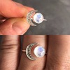 Ring with stone, wish, silver 925 sample, moonstone, with gem, Birthday gift