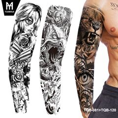 Full arm tattoo sticker manufacturer wholesale tiger head crown lion waterproof tattoo sticker cross-border supply