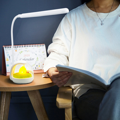 优乐佳智能氛围灯充电台灯usb宿舍床头手无线充电快速LED护眼台灯