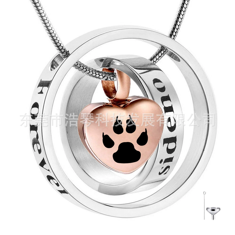 Трансграничные горячие продажи ПЭТ пепел ожерелье розовое золото в форме сердца пепел кулон кремация ювелирные изделия мода флакон духов
