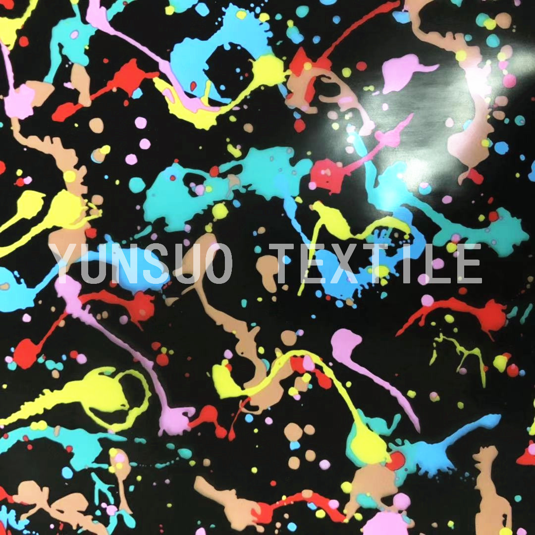 彩色涂鸦风格TPU薄膜印花面料  雨衣雨伞宠物雨衣TPU聚氨酯面料