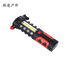 多功能带逃生锤工作灯警示灯 带磁铁强光应急灯 带挂钩野营照明灯