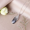 Fashionable long sweater, universal crystal necklace, European style, Korean style