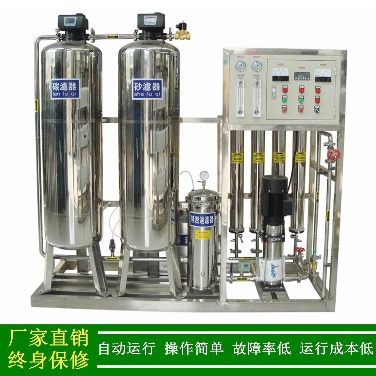 东莞水处理设备 1T/h不锈钢反渗透纯水设备 饮用水纯净水设备