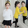 2019 new pattern girl sweater Children's clothing knitting organza Cuff Base coat Solid sweater