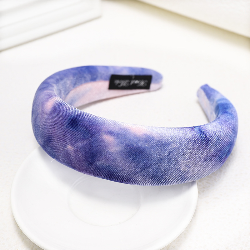 New Tie Dyed Velvet Sponge Hair Hoop Thickened Flannel Headband Ladies Wholesale display picture 5