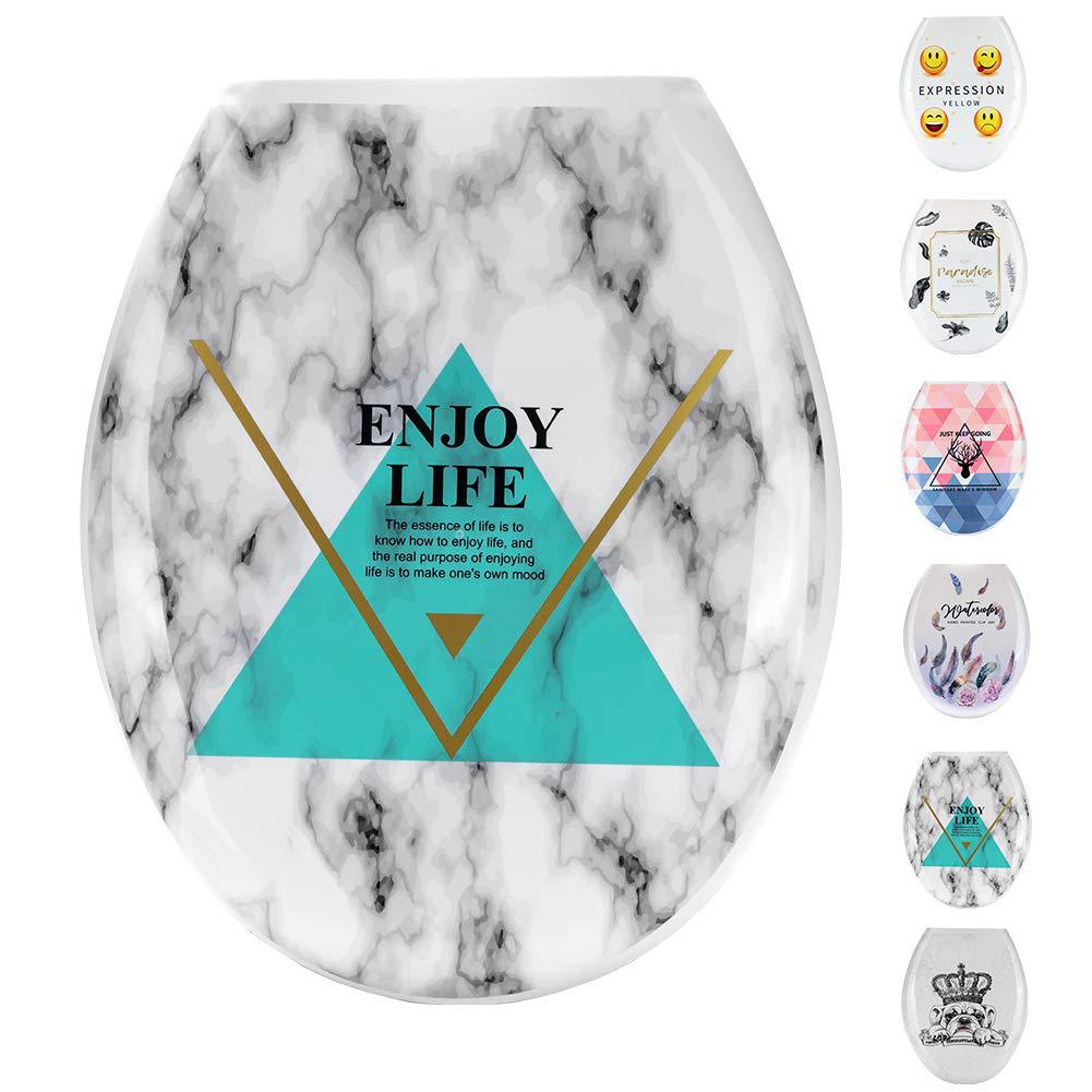 Impreso engrosado PP Universal en forma de U cubierta de inodoro de plástico asiento de inodoro de estilo europeo cubierta de la Junta de inodoro accesorios de tocador